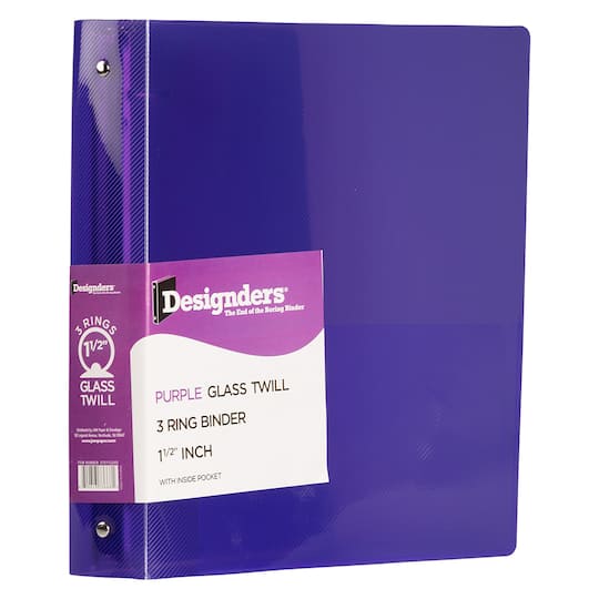 JAM Paper 1.5" Glass Twill Plastic 3-Ring Binder